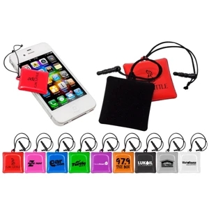 40 Working Days - Cell Phone Cleaning Pouch With Velvet Pad. Plugs Into Earphone Jack For Storage