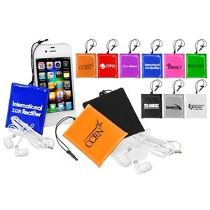 Icleaner - 40 Working Days - Cell Phone Pouch, Velvet Cleaning Pad And Set Of Ear Buds In A Kit With Lanyard