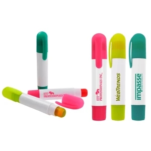40 Working Days - Gel Highlighter With Pocket Clip. White Barrel And Matching Trim. 3 Colors