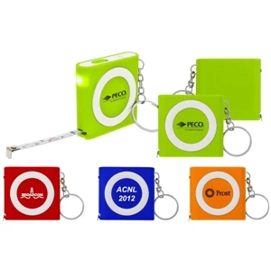 I Lighted - 40 Working Days - Lighted 39" Metal Tape Measure With Keyring. 4 Colors