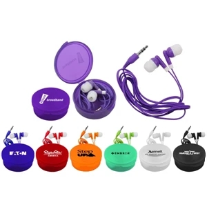 3 Working Days - Colorful Travel Ear Buds In Color-coordinated Case. 7 Colors