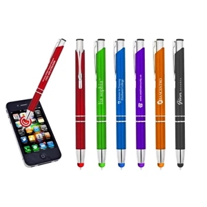Lima - 3 Working Days - Solid Color, Retractable Ballpoint Pen With Color Matching Stylus Tip. 6 Colors