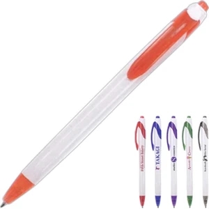 Groovy - 40 Working Days - Translucent Wave Pen With Matching Accents. Available In 6 Colors