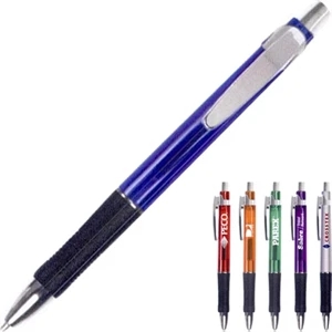 Elite - 40 Working Days - Pen With Silver Accents And Black Rubberized Grip. 6 Color Choices. 5.75" L