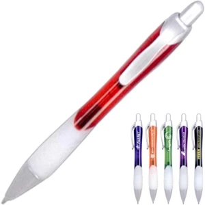 Techie - 40 Working Days - Ballpoint Pen With Frosted No-slip Grip And Matte Silver Accents. 6 Color Choices