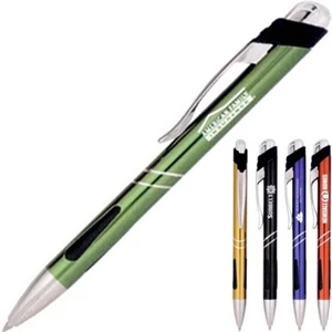 7 Working Days - Shiny Aluminum Pen With Rubberized Trim. 5 Colors. Laser Engraving Included
