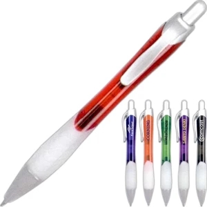 Techie - 40 Working Days - Gel Ink Ballpoint Pen With Frosted No-slip Grip With Matte Silver Accents. 6 Colors
