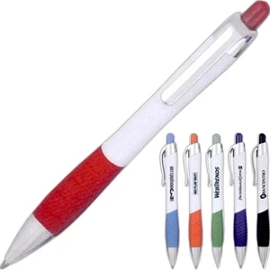 Orlando - 7 Working Days - Gel Ink Pen With Curvy, White Body, Color Plunger And Matching Rubber Grip