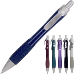 Techie - 7 Working Days - Gel Ink Ballpoint Pen With Matching, Ridged No-slip Grip With Matte Silver Accents