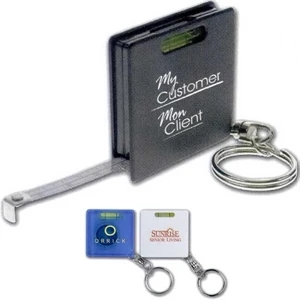 40 Working Days - Split Keyring With Level And 39" Metal Tape Measure. 3 Colors