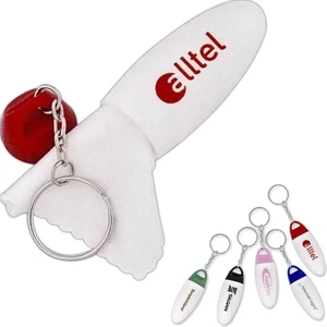 7 Working Days - Screw-top Keychain With Split Ring And Eyeglass Cleaning Cloth Tucked Inside