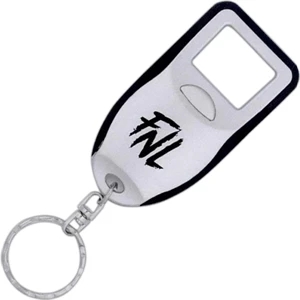 7 Working Days - Lighted Magnifier With Keyring. Color: Silver With Black Trim
