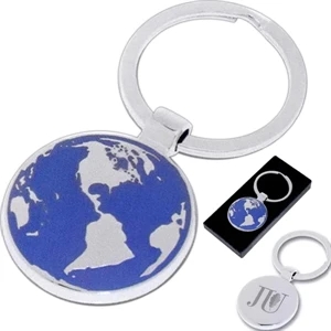 Worldview - 40 Working Days - Globe-shaped Keychain With Raised Globe Features Made From Recycled Metal. Gift Box