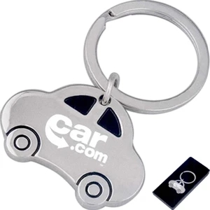 40 Working Days - Metal, Auto-shaped Keychain With Windows And Tire Details In Black. Free Gift Box