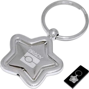 40 Working Days - Mirrored Silver Split Keyring With Spinning Centerpiece. Free Gift Box