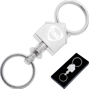 3 Working Days - House-shaped Valet Keychain With Detachable Split Keyring And Twist Closure Keyring