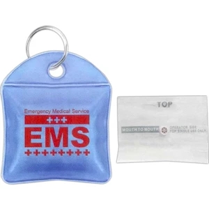 40 Working Days - Single Use Cpr Face Shield In Storage Pouch With Keyring. One Way Valve. One Size