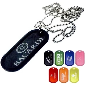 Numpty - 40 Working Days - Classic, Colored Dog Tag With Matching Rubber Border And Neck Chain. 7 Colors