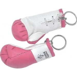Fight Back Numpty - 7 Working Days - Small Plastic Boxing Glove With Laces And Keyring. Colors: Pink With White Trim