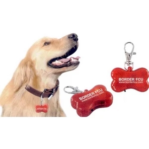 Numpty - 40 Working Days - Flashing Light Dog Bone Clips To Collar. Switch To Turn Flashers On. Color: Red
