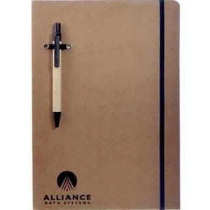 40 Working Days - Folio With Lined Pad, Business Card Slot And Free Eco Pen. Color: Recycle