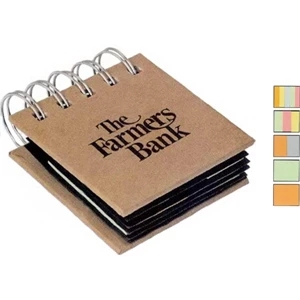 40 Working Days - Recycled Spiral-bound Note Holder Includes 5 Colors Sticky Notes And 4 Sticky Pads