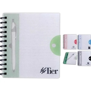 Peek-a-boo - 40 Working Days - Spiral Bound Notebook With Embedded Pen And Snap Side Closure. Free Pen