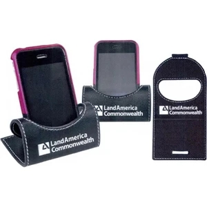 40 Working Days - Black, Leatherette Phone Caddy With Contrast Stitching. Lays Flat For Easy Mailing