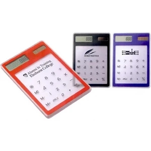 Clearly Calculating - 3 Working Days - Clear Solar Powered Calculator. 3 Colors. No Batteries Required
