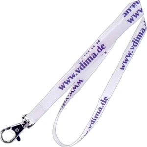 3/8" - One Color, One Side, Screen Printed, Flat Polyester Lanyard. Standard Colors