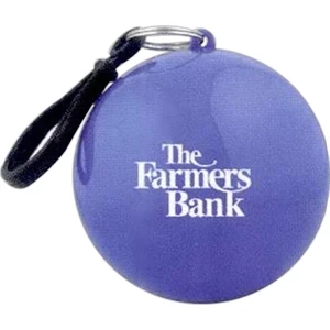 40 Working Days - Plastic Poncho Tucked Inside Plastic Ball With Carabiner. Clear Poncho, Blue Case
