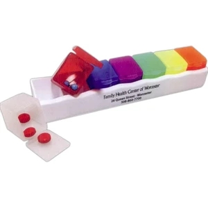 40 Working Days - Weekly Pill Planner With 7 Removable Pill Boxes. Base Is Labeled With Days Of Week