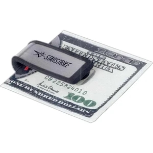 3 Working Days - Matte Metal Money Clip With Black Rubberized Trim. Color: Silver