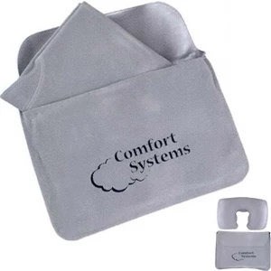 7 Working Days - Blow-up Travel Pillow In Soft Fabric. Folds Into Carrying Case. Color: Gray