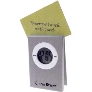 40 Working Days - Digital Clock Shows Time And Date. Clip Holds Photo Or Note. Color: Silver