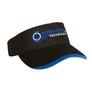 2300 Series - Black-red - Light Weight Brushed Cotton Twill Contrasting Wave, 3 Panel Visor