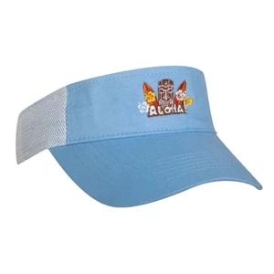 2600 Series - Black-white - Light Weight Brushed Cotton Twill, 3-panel Visor With An Athletic Mesh Back