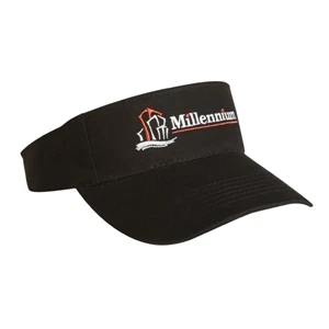 2900 Series - Black - Light Weight Brushed Cotton Twill, 3-panel Visor, 6 Rows Of Visor Stitches