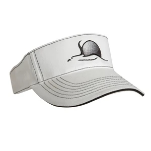 2955 Series - Black-white - Blank, Light Weight Brushed Cotton Twill, 3-panel Visor, 6 Rows Of Visor Stitches