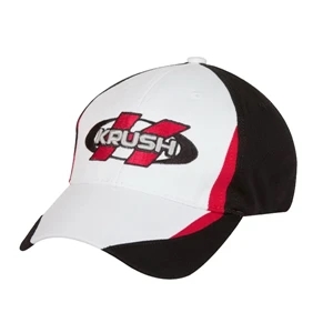 4225 Series - Black-white-black - Low Profile Unwashed Chino Twill Poly Cotton Baseball Cap With Sweatband