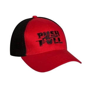 4466 Series - Black-white - Structured Low Profile 6 Panel Baseball Cap With Cotton Twill Front And Visor