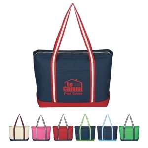 Admiral - Silkscreen - Large Cotton Canvas Tote With Zippered Top Closure