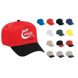 Promo Cotton Twill Five Panel Pro Style Cap In Solid And Two Tone Colors. Blank