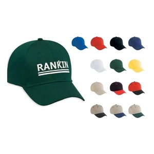 80% Polyester, 20% Cotton, Cotton Twill Six Panel Low Profile Pro Style Cap. Blank