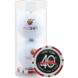 Callaway Warbird - 2 Golf Balls With Poker Chip Ball Marker In A Plastic Tube