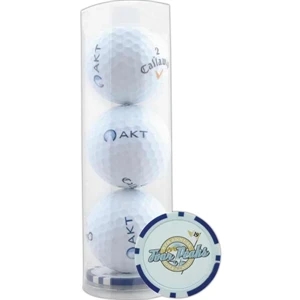 Callaway Warbird - 3 Ball Tube Includes 3 Golf Balls And Poker Chip Ball Marker In A Plastic Tube