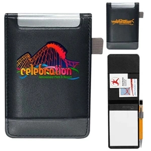 K Street Jotter - This Writing Pad Has An Exterior Pen Loop, Two Business Card Pockets & Writing Pad