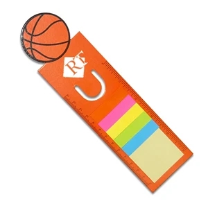 Basketball - Sport-themed Bookmarks Include Sticky Notes And Double-sided Ruler