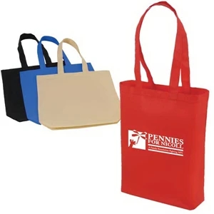 A Large Solid Color Non-woven Polypropylene Tote Bag With Handles And Gusset