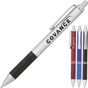 Genesis (tm) - Metal Retractable Ballpoint Pen Adorned With A Grip Which Features Diamond Etchings